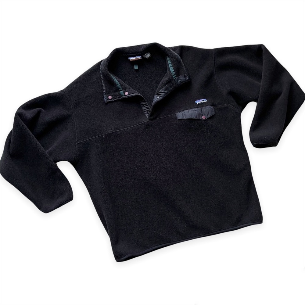 Patagonia Synchilla Black Snap-T Fleece Pullover Swearer Men’s Size XL